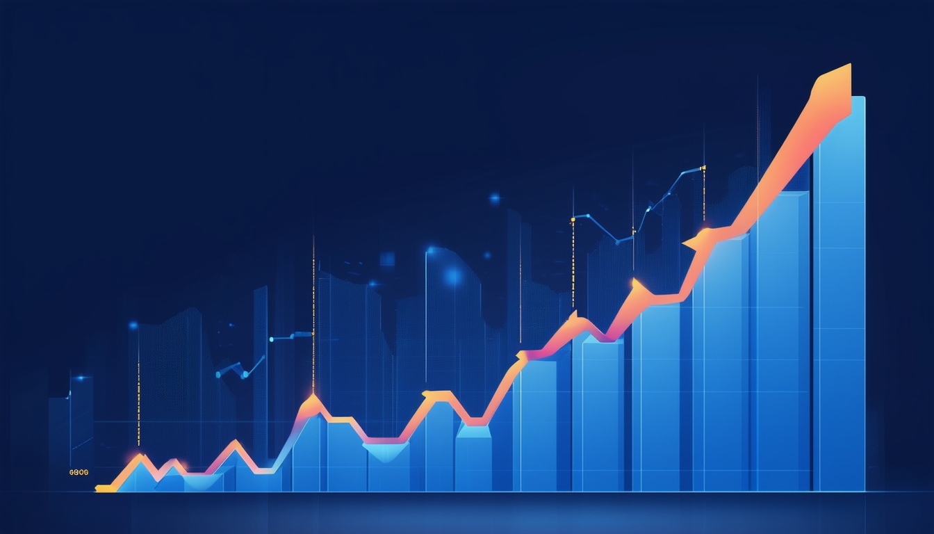 A dynamic graph illustrating upward trends in eCom